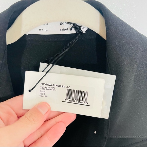 NWT Proenza Schouler White Label Crepe Seamed Shirt Jacket Shacket Black Western - Picture 7 of 11